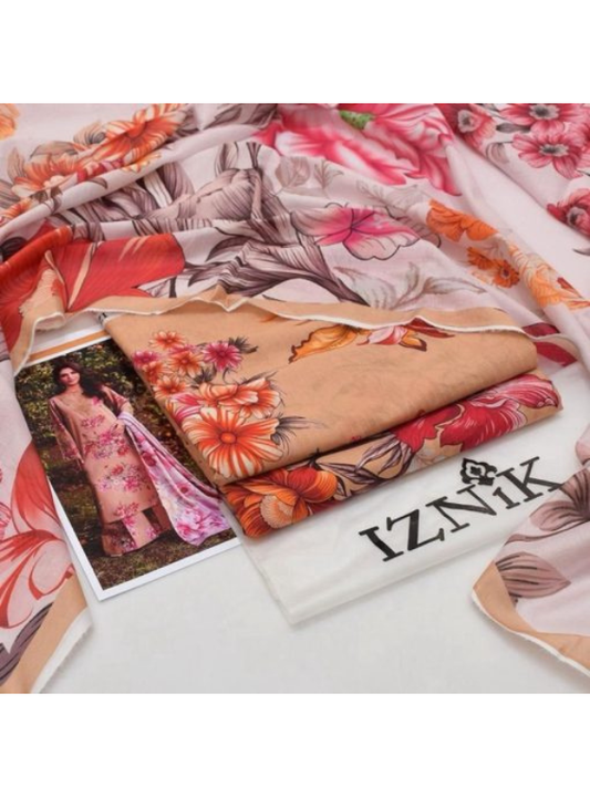Golden Blossom Digital Printed Lawn 3PC | İznik