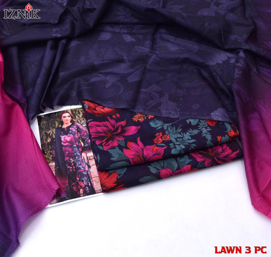 Floral Printed Lawn 3PC Suit | İznik