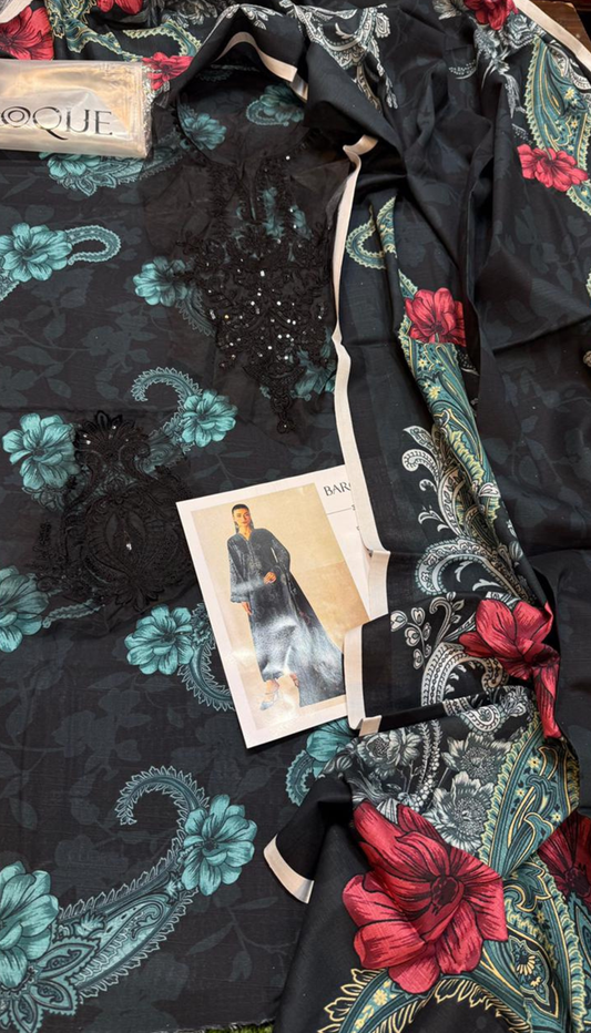 BAROQUE 3PC KHADDAR UNSTITCHED DIGITAL PRINTED SUIT