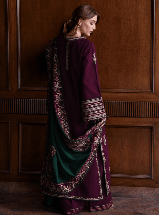 Batik - 3 - Pcs Premium Embroidery - Qaswa Fabrics