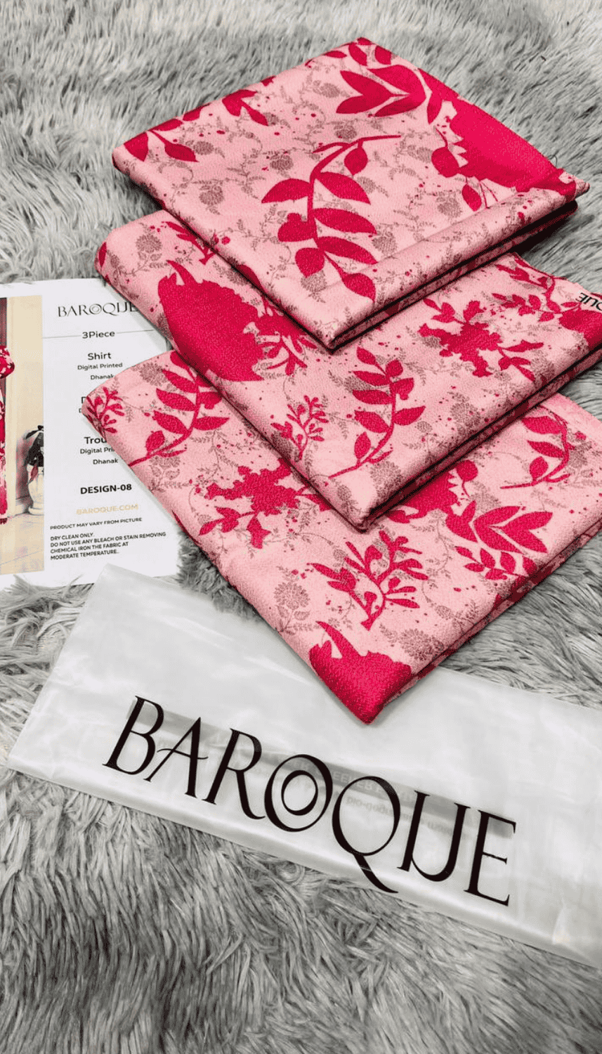 BAROQUE 3PC DHANAK UNSTITCHED DIGITAL PRINTED SUIT