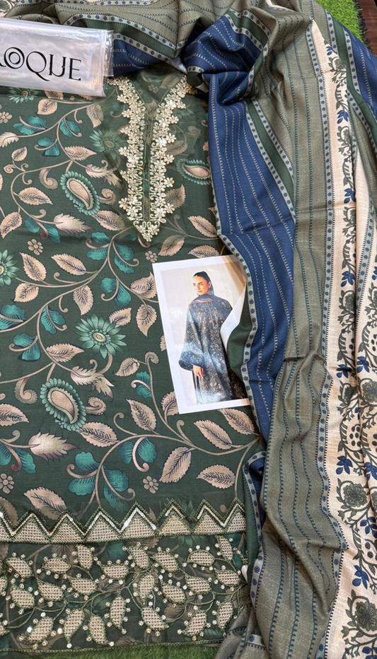 BAROQUE 3PC KHADDAR UNSTITCHED DIGITAL PRINTED SUIT