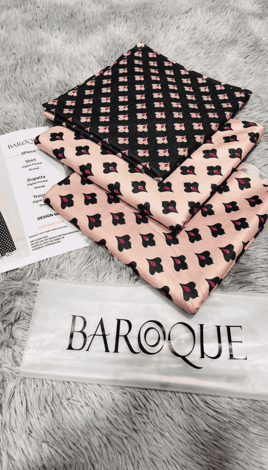 BAROQUE 3PC DHANAK UNSTITCHED DIGITAL PRINTED SUIT