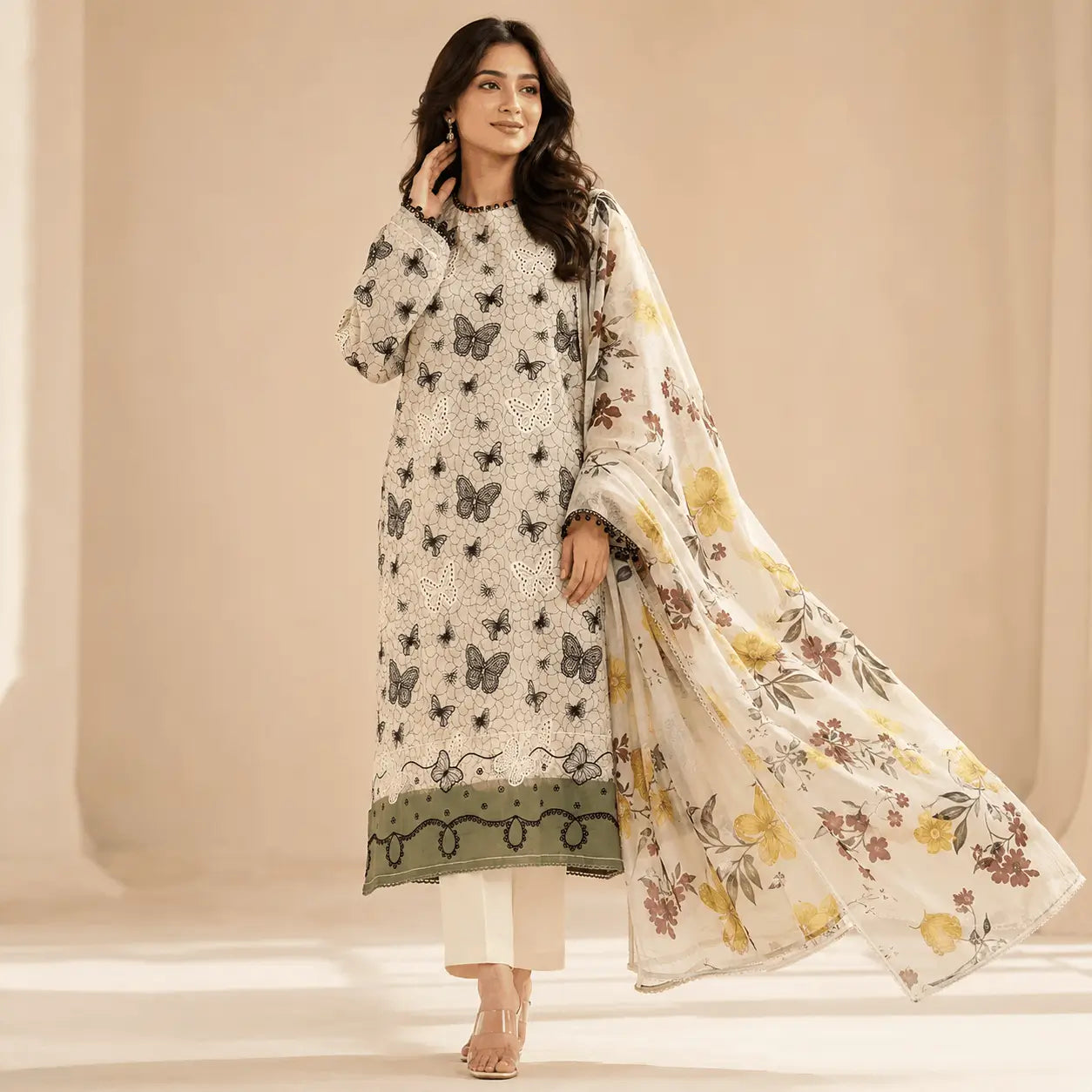 Butterfly Bloom – Unstitched Summer Lawn 3 Piece