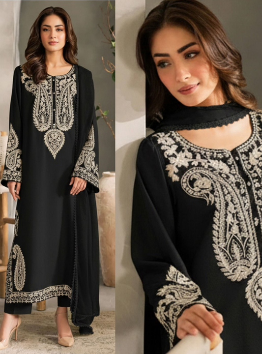 Midnight Elegance 3PC Embroidery