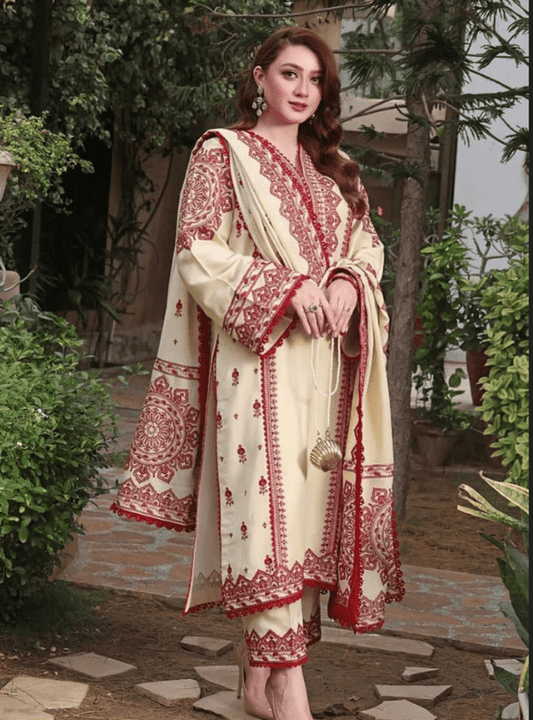 Aleena's - 3 - Pc Embroidery LAWN - Qaswa Fabrics