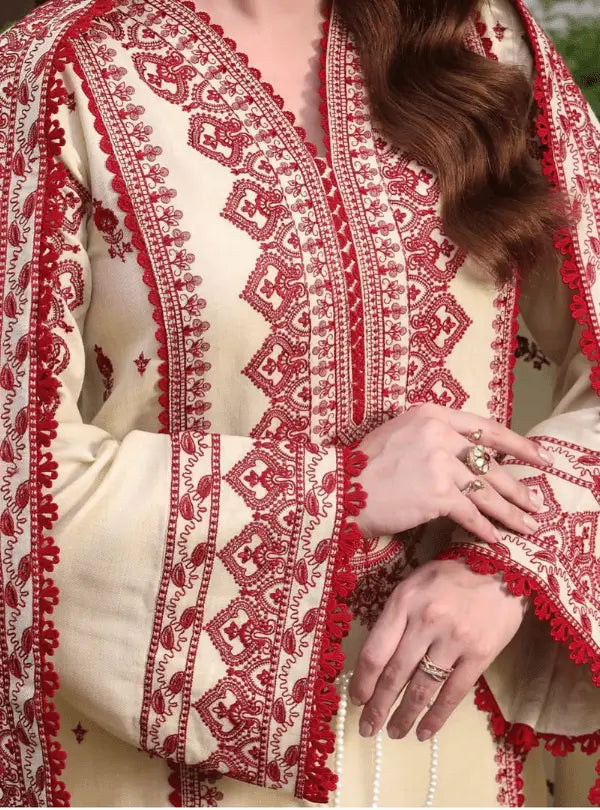 Aleena's - 3 - Pc Embroidery LAWN - Qaswa Fabrics