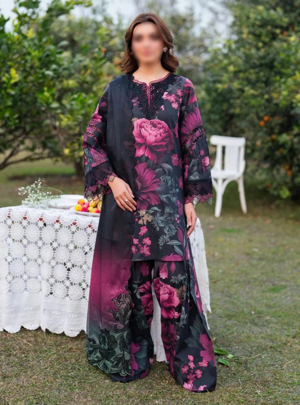 Floral Printed Lawn 3PC Suit | İznik - Qaswa Fabrics