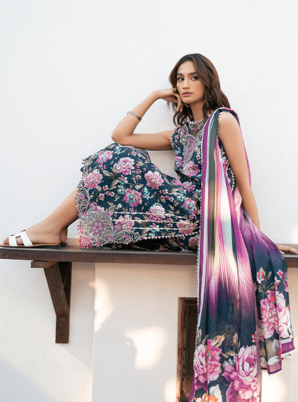 Floral Printed Lawn 3PC Suit | Zainab Chottani - Qaswa Fabrics