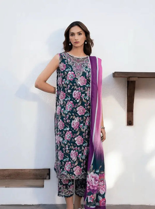 Floral Printed Lawn 3PC Suit | Zainab Chottani - Qaswa Fabrics