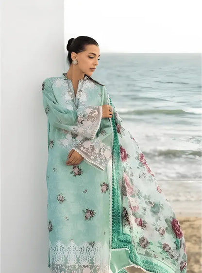 Mint Green Embroidered Lawn 3PC Suit | Zainab Chottani - Qaswa Fabrics