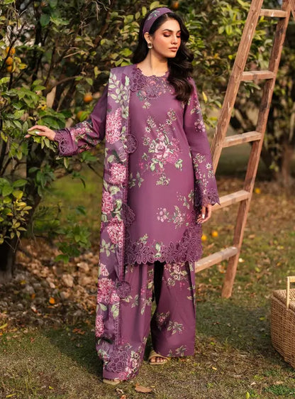 Plum Garden Digital Printed Lawn 3PC | İznik - Qaswa Fabrics