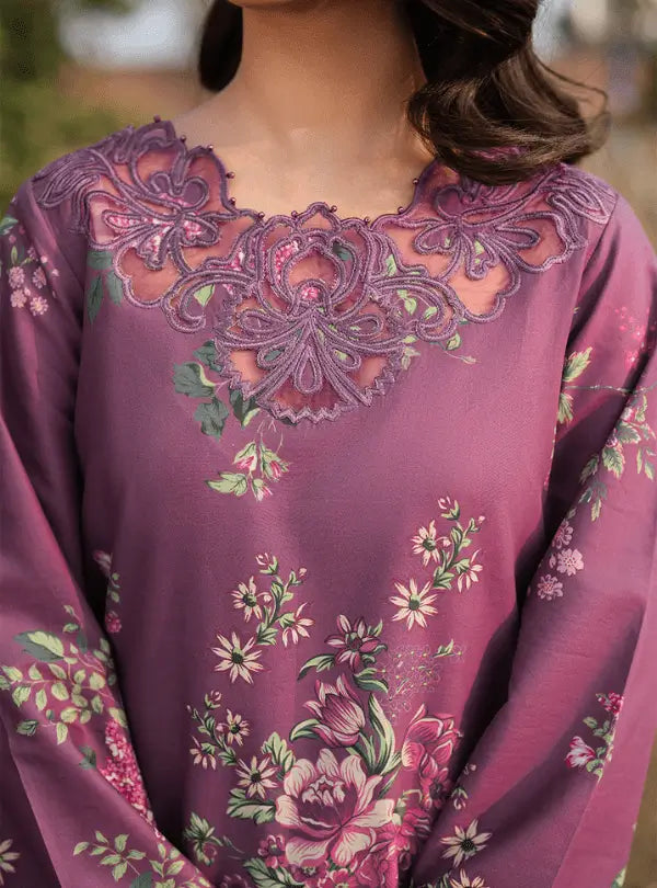 Plum Garden Digital Printed Lawn 3PC | İznik - Qaswa Fabrics
