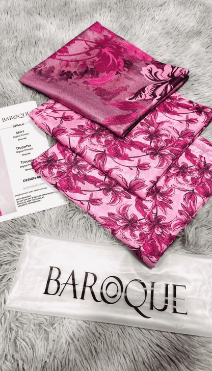 BAROQUE 3PC DHANAK UNSTITCHED DIGITAL PRINTED SUIT