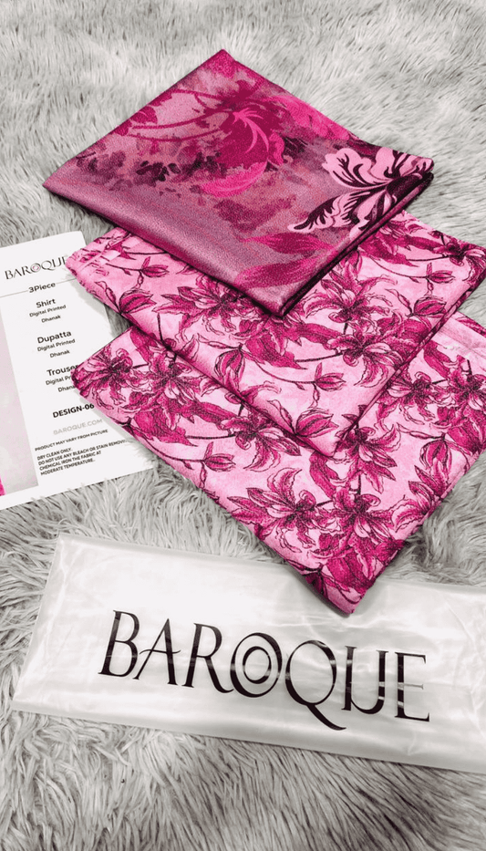 BAROQUE 3PC DHANAK UNSTITCHED DIGITAL PRINTED SUIT