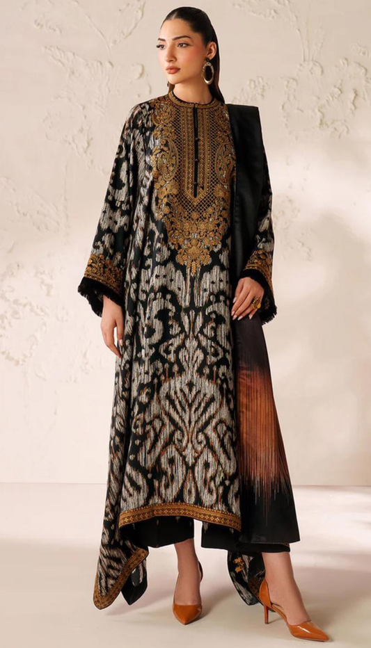 BAROQUE 3PC KHADDAR UNSTITCHED DIGITAL PRINTED SUIT