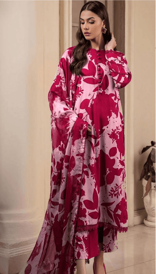 BAROQUE 3PC DHANAK UNSTITCHED DIGITAL PRINTED SUIT