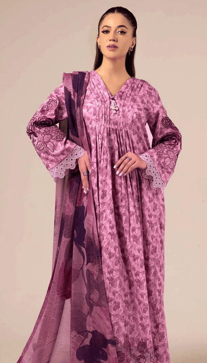 BAROQUE 3PC DHANAK UNSTITCHED DIGITAL PRINTED SUIT