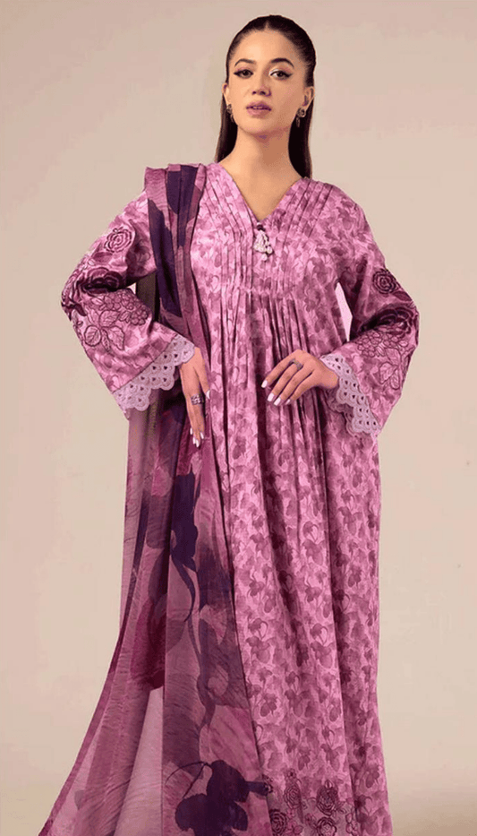 BAROQUE 3PC DHANAK UNSTITCHED DIGITAL PRINTED SUIT