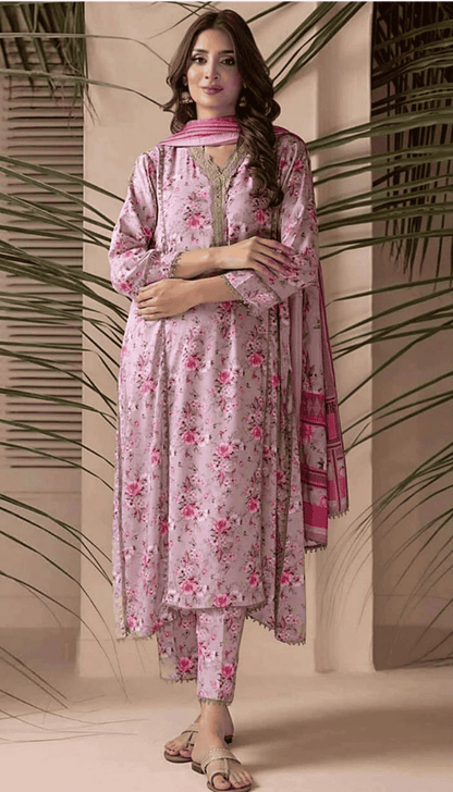 BAROQUE 3PC DHANAK UNSTITCHED DIGITAL PRINTED SUIT