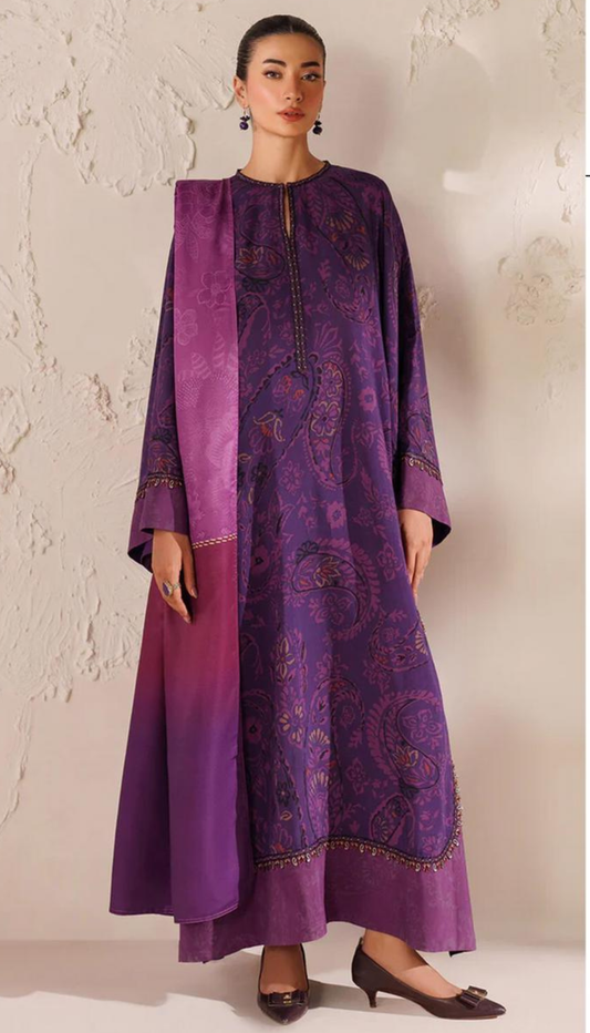 BAROQUE 3PC KHADDAR UNSTITCHED DIGITAL PRINTED SUIT