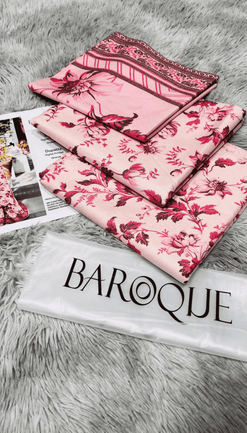 BAROQUE 3PC DHANAK UNSTITCHED DIGITAL PRINTED SUIT