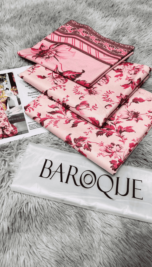 BAROQUE 3PC DHANAK UNSTITCHED DIGITAL PRINTED SUIT
