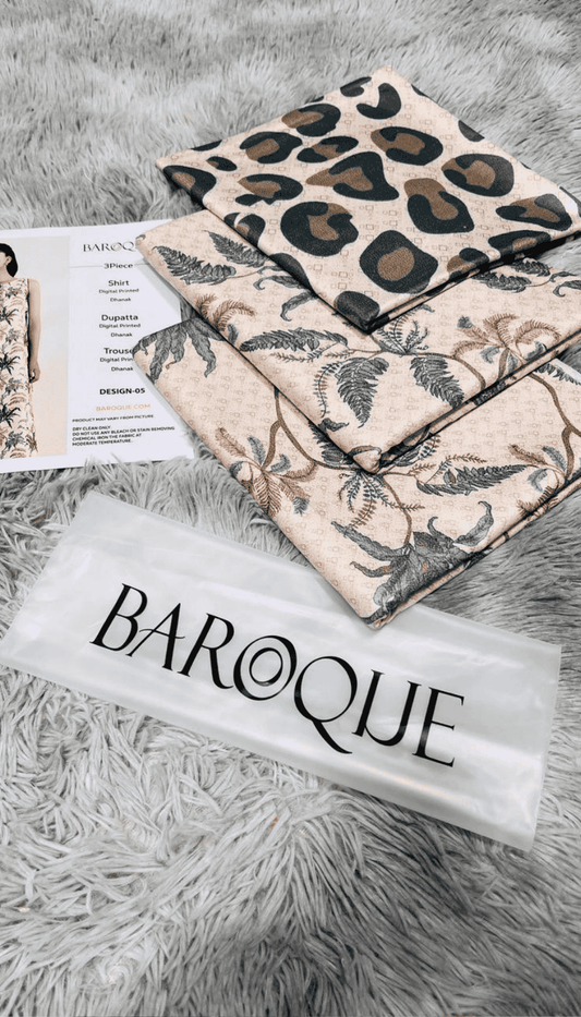 BAROQUE 3PC DHANAK UNSTITCHED DIGITAL PRINTED SUIT